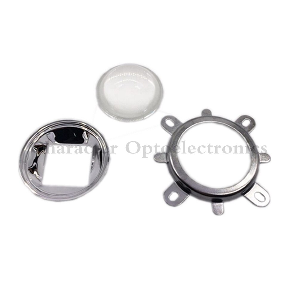 60-80 Degree 1 Set of 30W 50W 100W LED 44mm Lens + Reflector Collimator + Fixed Bracket 3mm Thickness Bottom