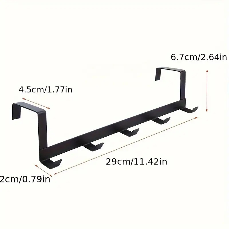 Haken über der Tür, 5-Haken, für Zuhause, Badezimmer, Organizer, Kleidung, Mantel, Hut, Handtuchhalter, Badezimmer, Küchenzubehör