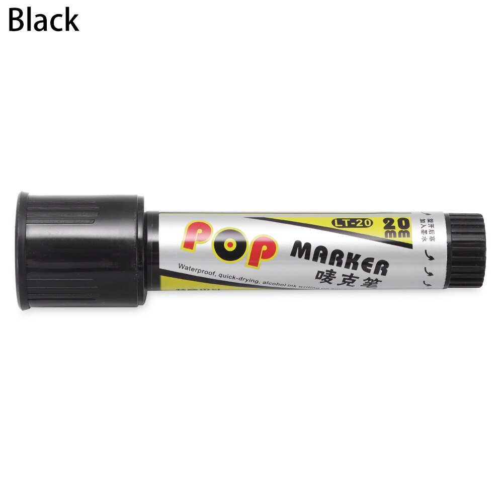 20mm POP impermeabile vernice pennarello permanente schizzi pennarelli Graffiti ricaricabile per disegnare Poster arte speciale ufficio: black