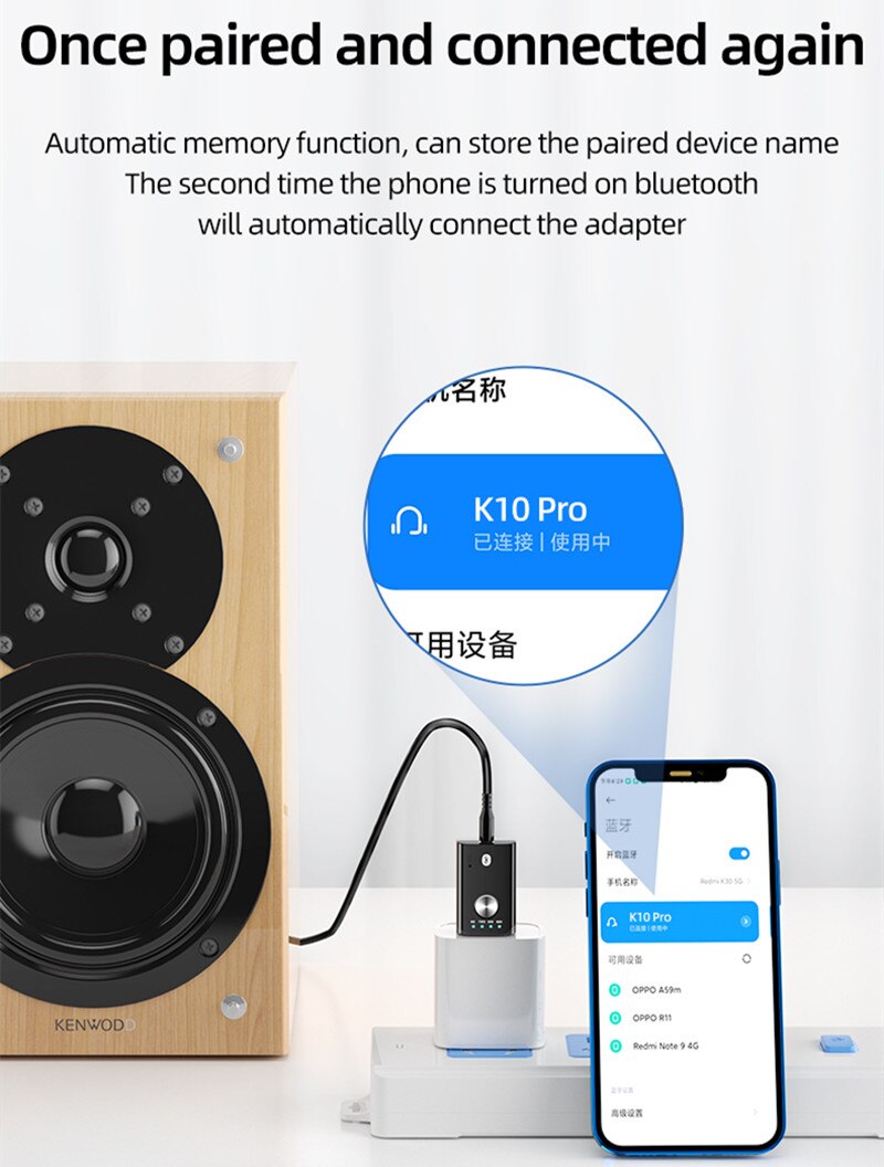 Transmisor receptor de Audio Bluetooth 5,1, Dongle USB estéreo de 3,5mm, 3,5 AUX RCA, adaptador inalámbrico para Kit de coche, TV, PC y auriculares, 4 en 1