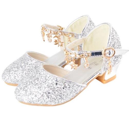 Meisjes sandalen zomer vlinderdas pailletten schoenen hoge hak prinses model performance strass sandalen