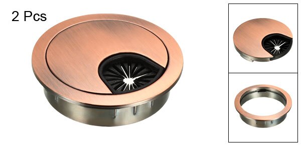 uxcell 2pcs Cable Hole Cover 50-80mm Zinc Alloy Desk Grommet for Wire Organizer Bright Silver/Black/Bronze/Sliver/Red Bronze: Red Bronze 50mm