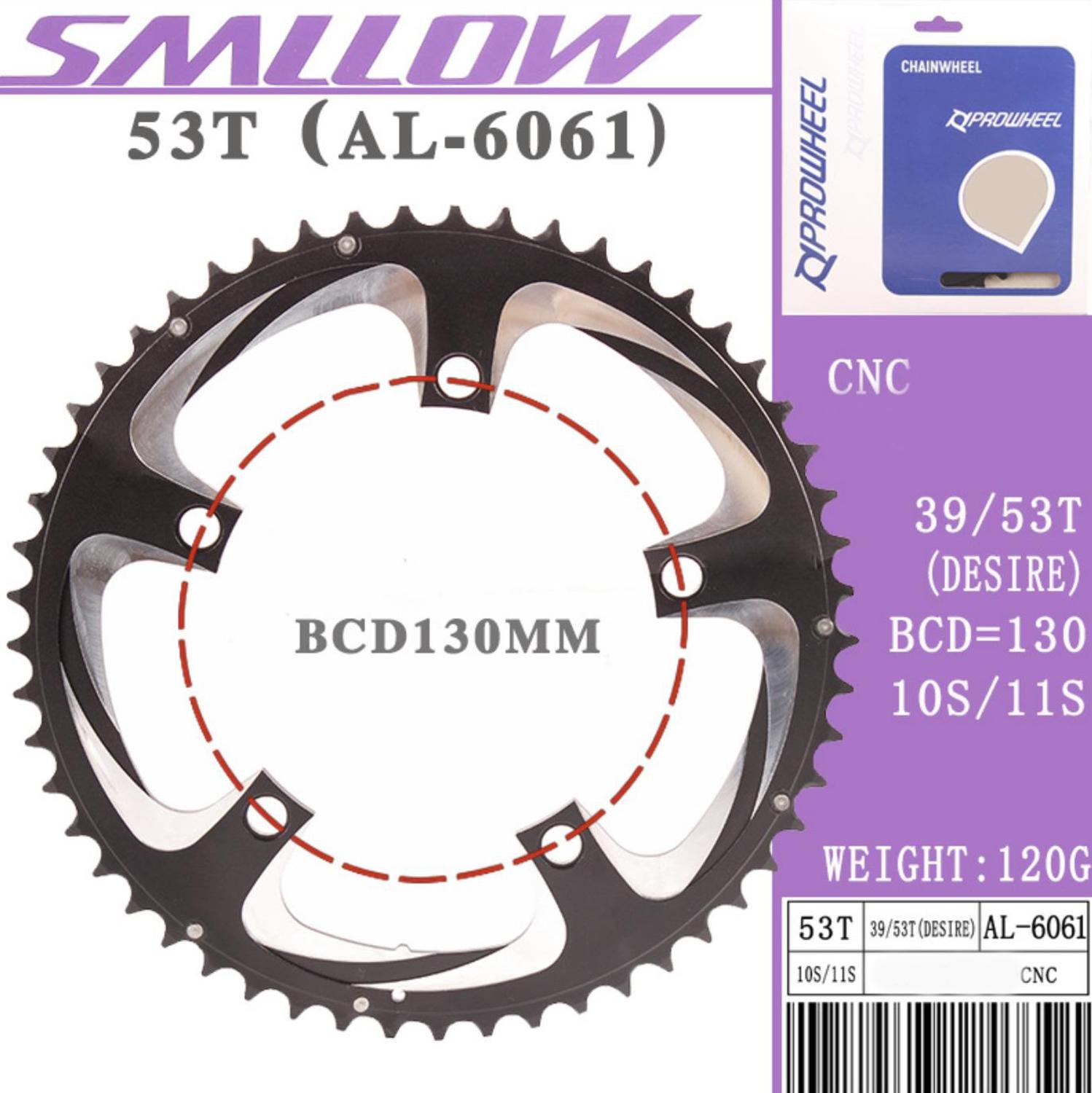 Prowheel Road Bike Chainwheel 8/9/10/11 Speed 53/50/39/34T BCD 110/130mm Bike Chainring Steel Aluminum Alloy Bike Accessories: 53T AL6061DE