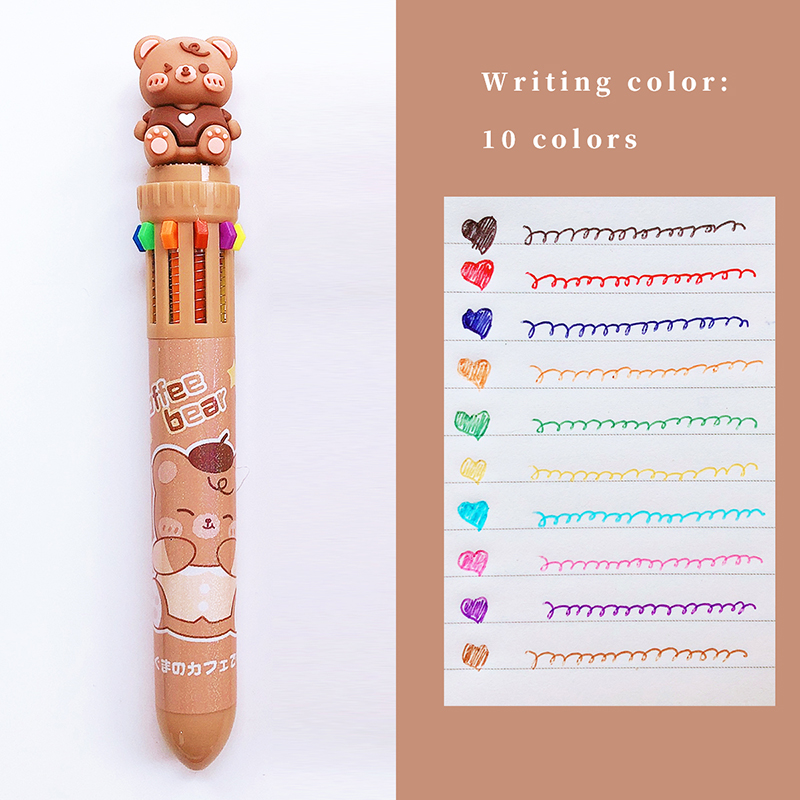 6/10 Colors Ballpoint Pen Cartoon Love 0.5mm Colorful Ink Gel Pens Silicone Kawaii Pens School Office Supplies Korean Stationery
