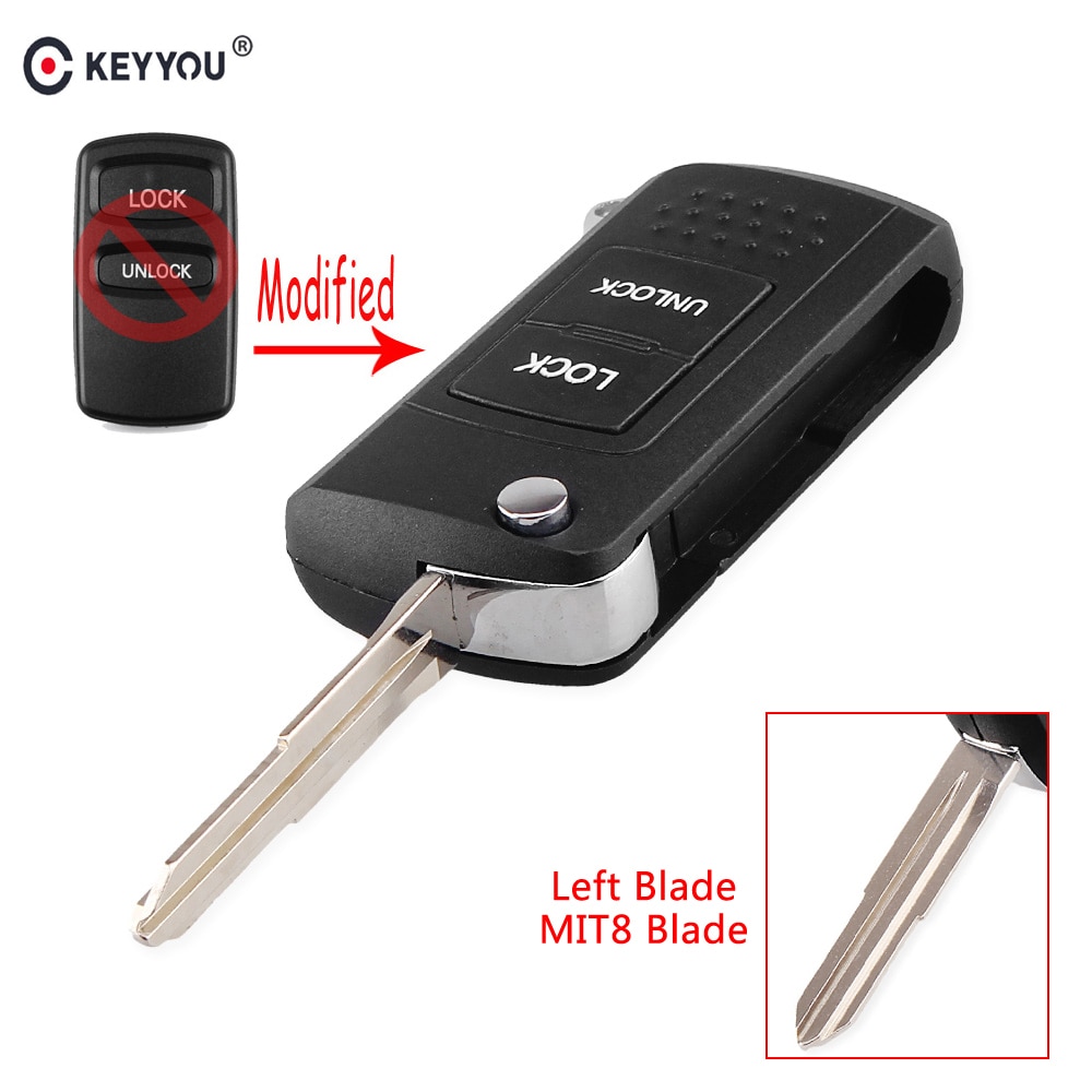 KEYYOU Flip Folding Car Remote Key Shell Fall Fob für Mitsubishi Schlüssel Für Eclipse Galant Endeavor 2 Tasten Auto Schlüssel ersatz