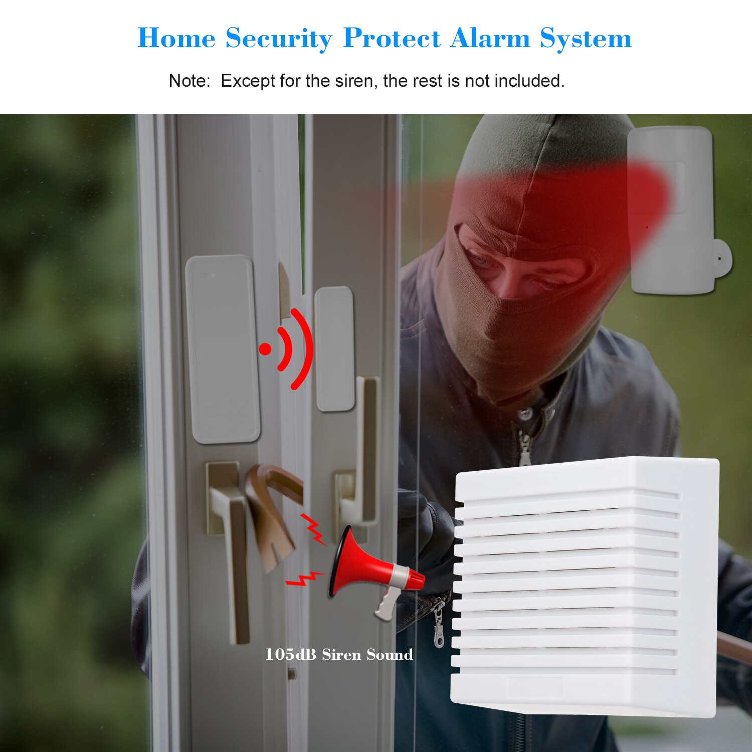 Alarm Siren External Wired Siren 105 dB Prompt Alert Alarm Dual Tone Indoor Siren for Home Security Alarm System