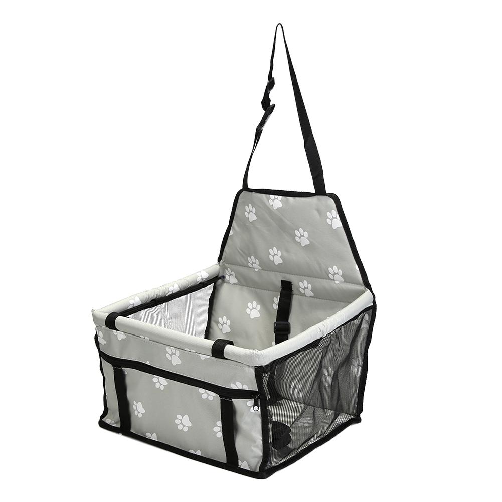 Bolsa de asiento de coche para perros y gatos pequeños, hamaca plegable impermeable, cesta de transporte para mascotas, malla de seguridad para viajes: Grey