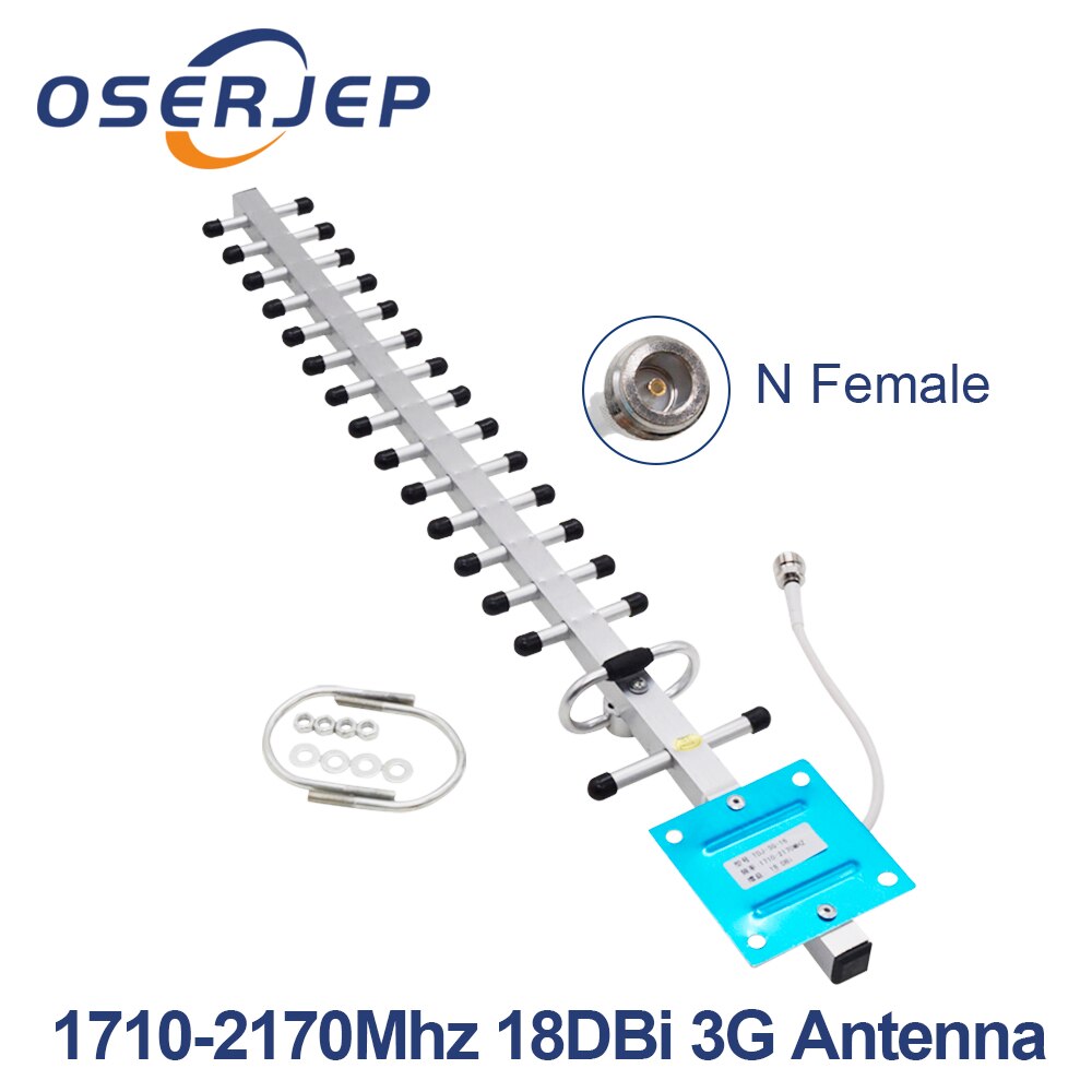 Antena Yagi para exteriores, dispositivo de alta ganancia, 18dbi, 1710-2170Mhz, 3G, 4G, 1800MHz, 2100MHz, Lte, n-macho/hembra, Cable externo de 0,3/3M: N-Female 0.3M
