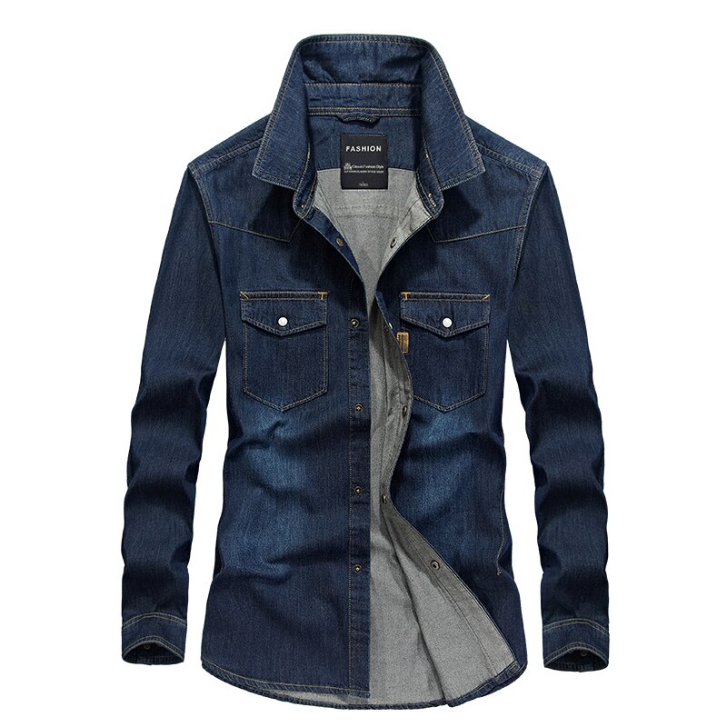 Grande taille 4XL décontracté Denim chemise hommes à manches longues vêtements pour hommes printemps automne jean chemises pour homme