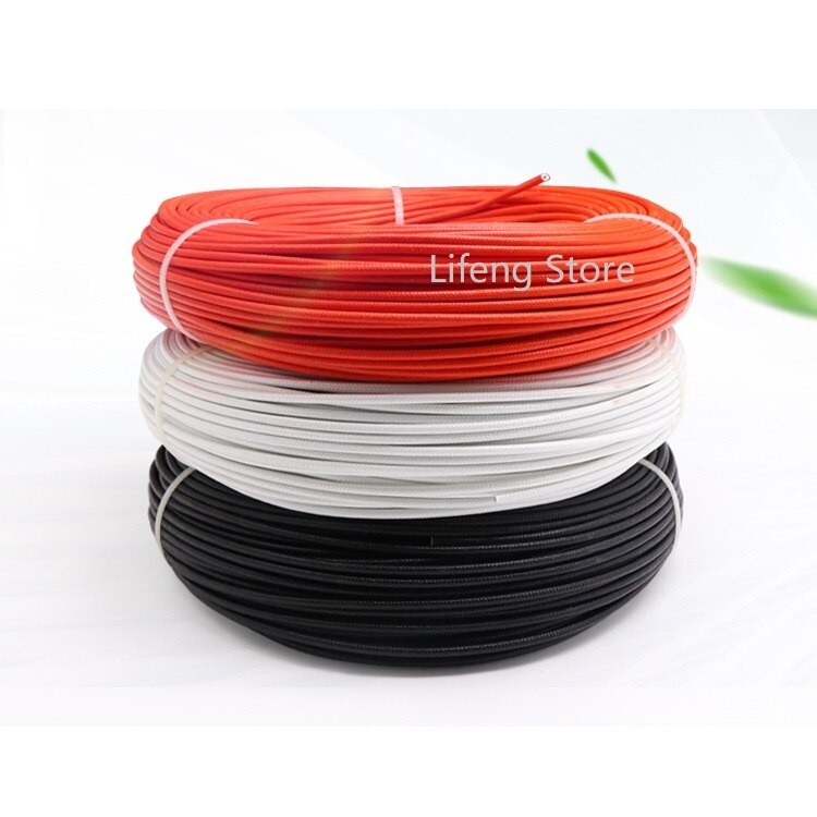 Fil de Silicone tressé en Fiber de caoutchouc, carré 1mm isolé, câble chauffant électrique, en cuivre, haute température, carbone