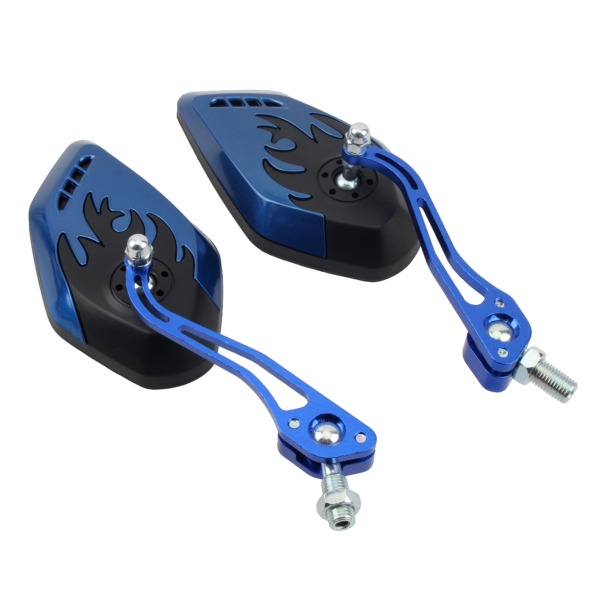Universele motorfiets scooter achteruitkijkspiegel scooter motor 360 ° Roterende achteruitkijkspiegels Moto Tuning reserveonderdelen: Blauw