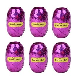 Ballon à feuille multicolore pour fête d'anniversaire mariage, banderole à Ballon multicolore 5mm x 10m 6 pièces: rose redA