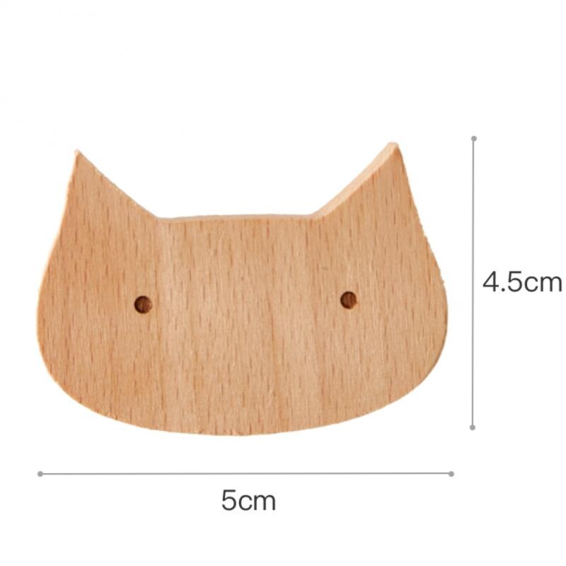 Nordic Style Wood Animal Hook Natural Oak Cute Cartoon Home Decor Door Wall Hook Key Holder Multi Function Modern Storage Hanger: pig