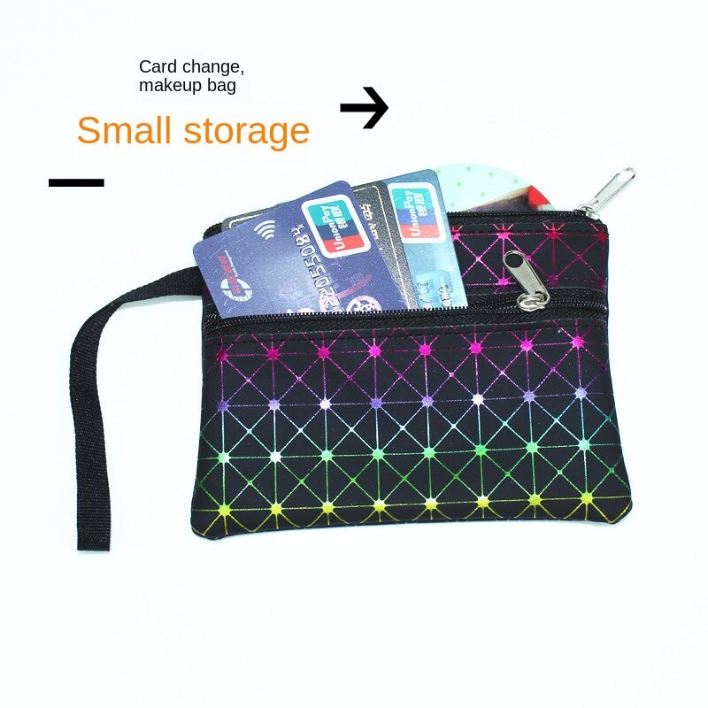 Dubbele laag dames portemonnee medium magische pu meisjes dubbele trek portemonnee kleine pols tas kaarthouders