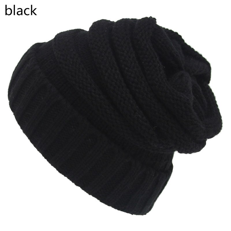 Q Keep Warm Knitted Hat 1Pcs Woman Bonnet 21*21CM Cap Multipurpose Autumn Winter Accessories Winter Essential Hats: black