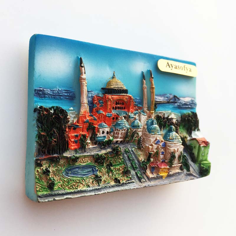 Europe Travel Refrigerator Stickers Turkey Istanbul Bodrum Landmark Tourist Attractions Resin Souvenir Decoration Collection
