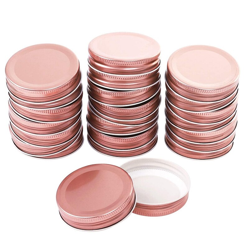 24 Pack 70MM Mason Jar Lids Secure Reuseable Regular Mouth Mason Storage Canning Lids: Rose Red