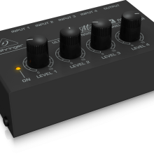Behringer MX400 Ultra-compact 4-channel line mixer noise cancellation mixer for home studio,during concerts and lighting parties