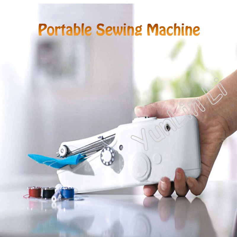 10pcs/lot Mini Sewing Machine Electronic Portable Cordless Stitcher Household Handy Stitching Machine