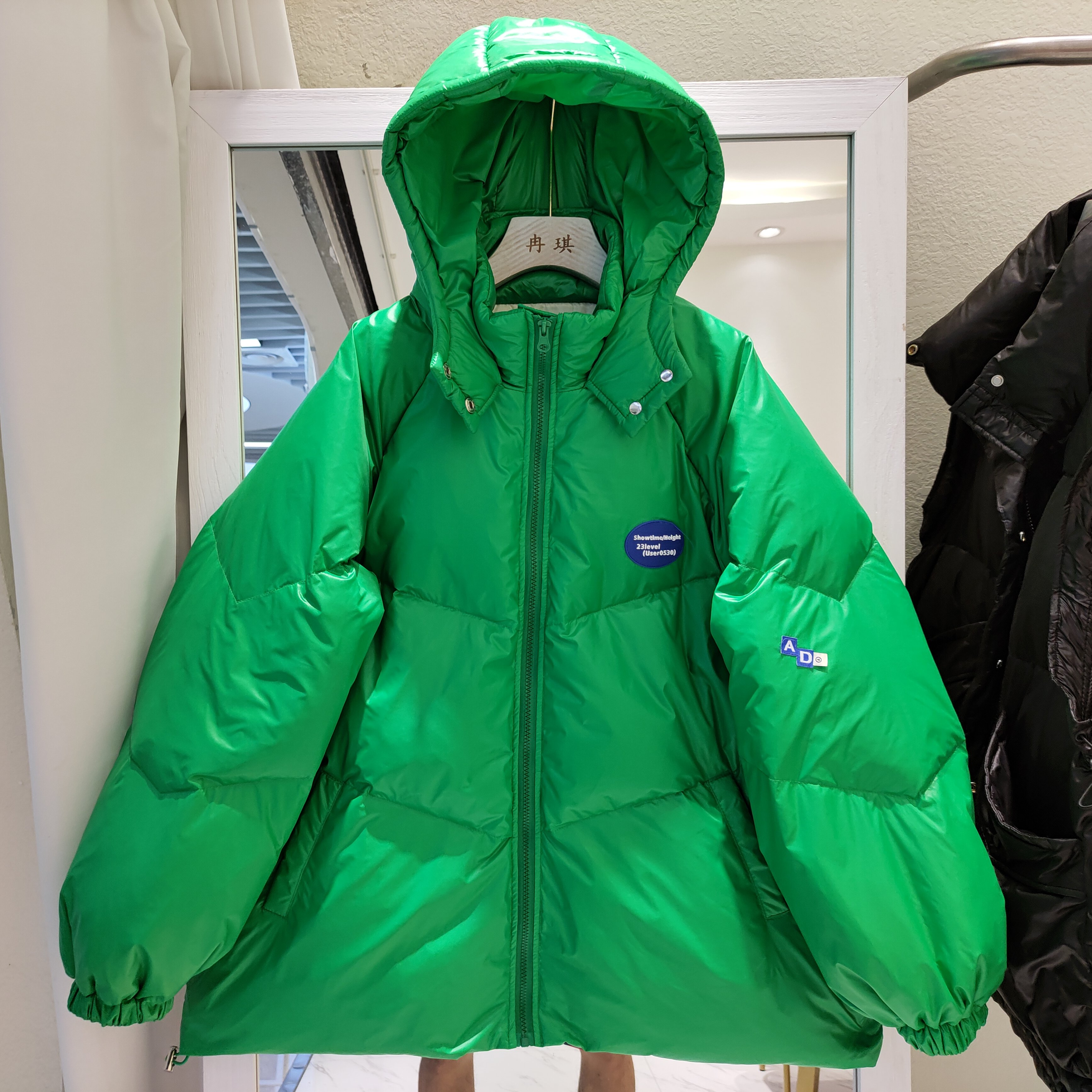 Chaqueta corta con capucha para invierno, plumón de pato blanco suelto coreano, Parkas gruesas para mujer, prendas de vestir sueltas, Tops, novedad de: green / M