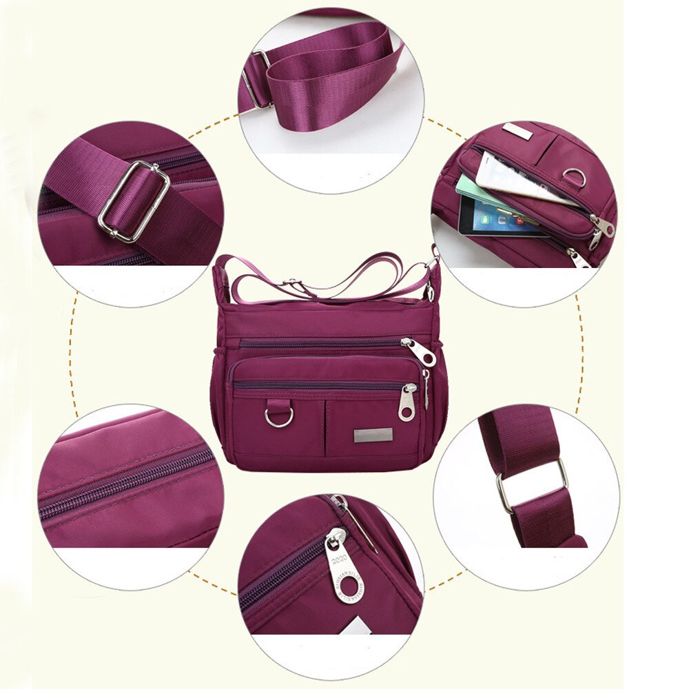 Casual Nylon Bag Shoulder Bags Messenger Multilayer Bag Waterproof Nylon Lady Mom Casual Handbag Bolsos Sac a Main