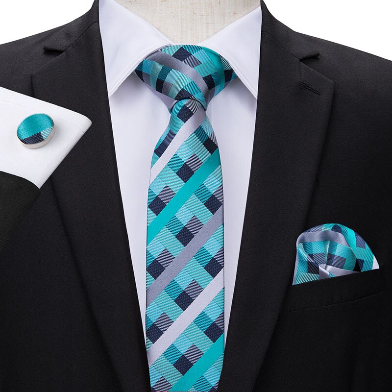 Cravate à salut-cravate 6cm Slim étroite | Cravates pour hommes, boutons de manchette Hanky rouge uni couleur Plaid, ensemble pour hommes fête mariage Slim: SN-3099