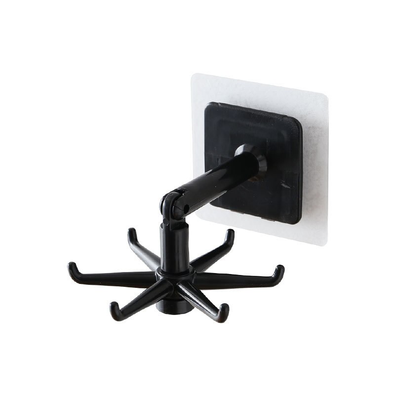 Sous étagère 360 ° rotation support de crochet mural plat étendoir armoires de cuisine étagère de rangement multi-usages crochets maison stockage: Black 01