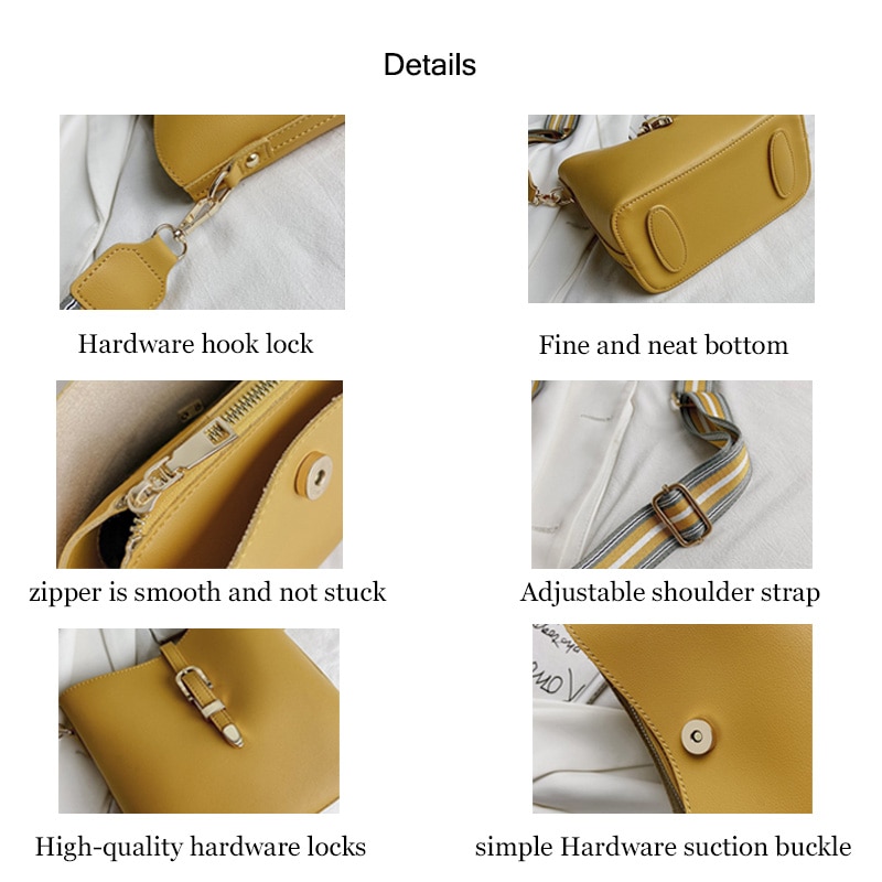 PU Women&#39;s Crossbody Bags Solid Color Shoulder Bags for Ladies Handbag Female Messenger Bags Waterproof Women Tote Bags