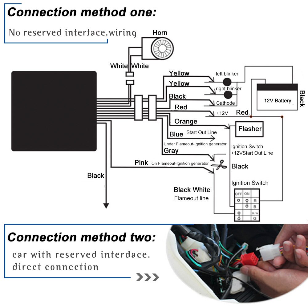 Universal Scooter Motor Anti-Theft Keamanan Alarm Sistem Mesin Mulai Remote Control