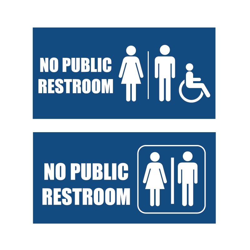 Geen Openbare Toilet Teken, Mannen & Vrouwen Wc Teken, Toilet Tekenen, zelfklevende Rug Voor Installeren, 20X10 Cm, 2 Mm Dikte