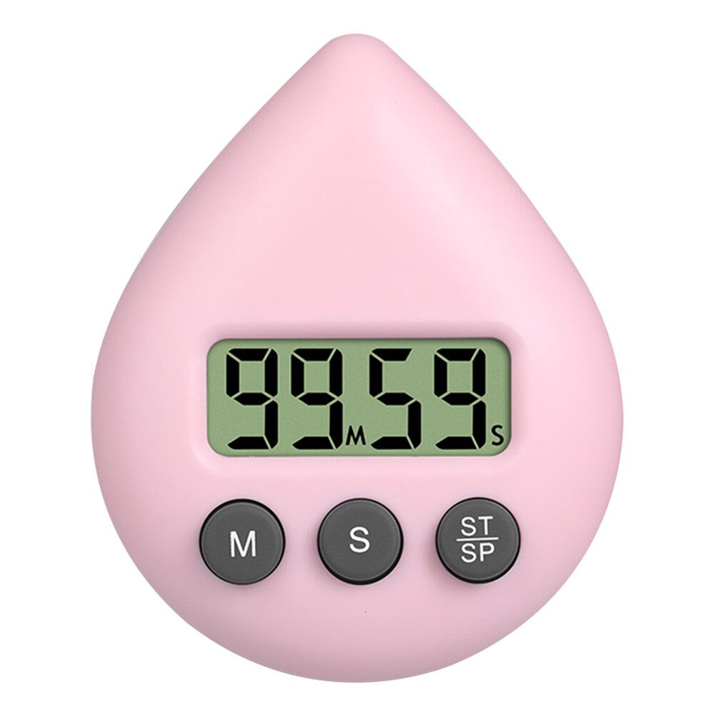 LCD Counter Display Alarm Clock Water Electronic Countdown Kitchen Timer Cooking Shower Study Stopwatch Count Gadget Tools: Pink