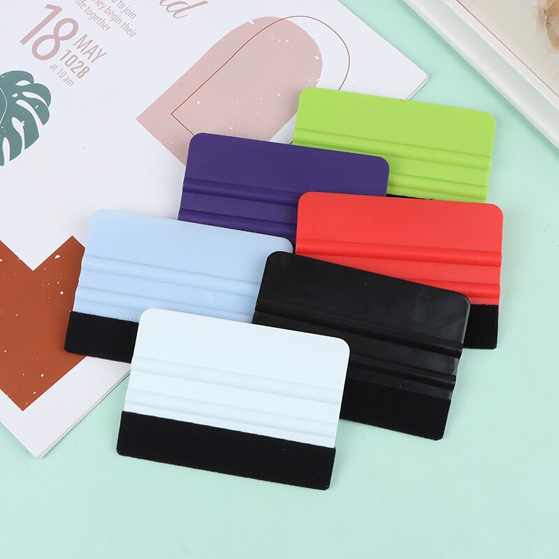 Film plastique souple pour carrosserie de voiture 10x7cm, outil de différentes couleurs, grattoir carré pour papier peint publicitaire, outils de teinte de fenêtre
