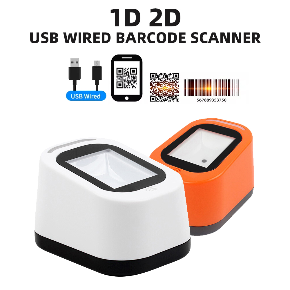 Wired Barcode Scanner Usb Veelzijdige Scannen Handsfree Scan Qr Code 1D 2D Code Reader Voor Supermarkten Winkel Restaurant kassier