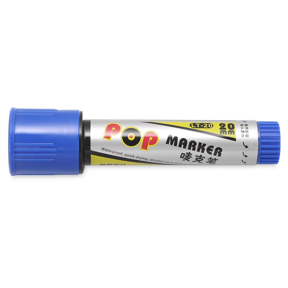 Rotulador permanente de pintura a prueba de agua POP de 20mm, marcadores de Graffiti rellenables para dibujo, póster, suministros escolares de oficina: blue