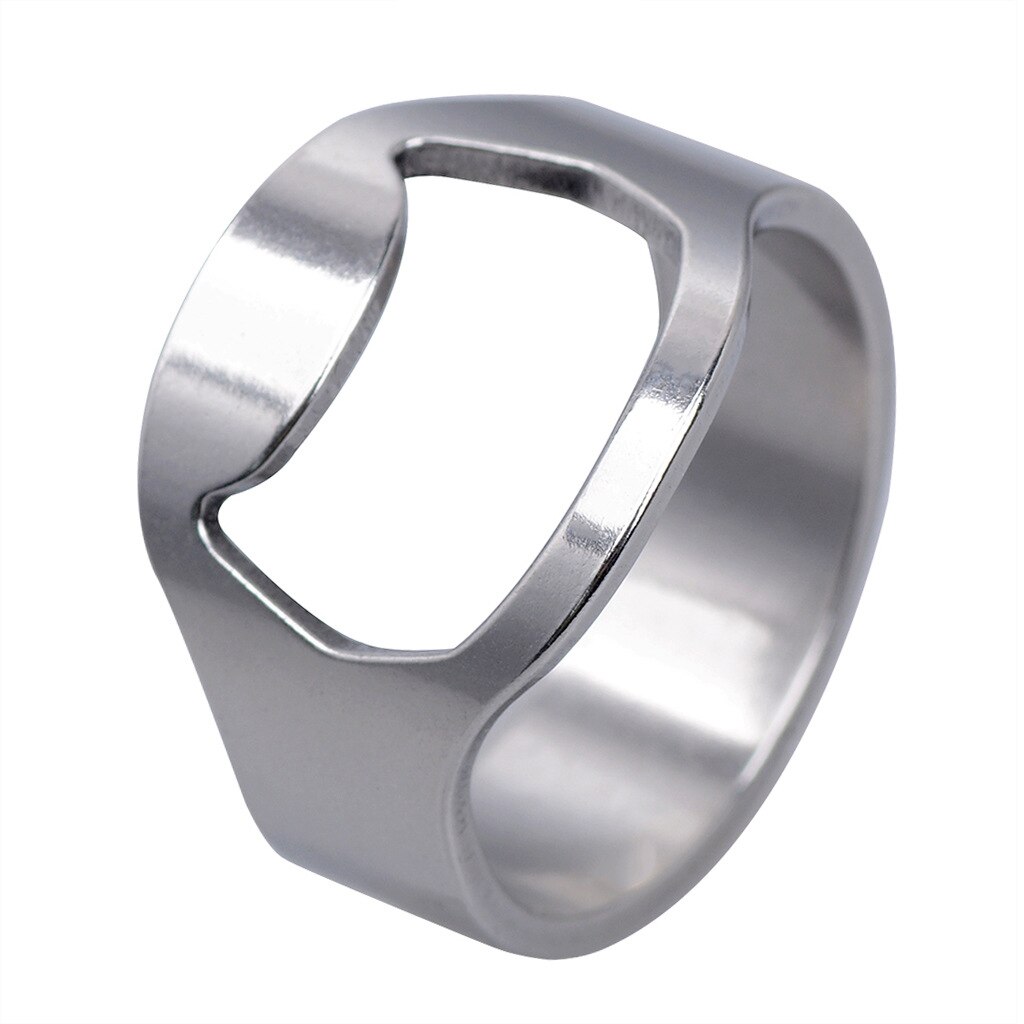 JUCHAO Mini anello portatile apribottiglie per birra in acciaio inossidabile a forma di anello bottiglia tappo per birra rimozione apertura utensili da cucina