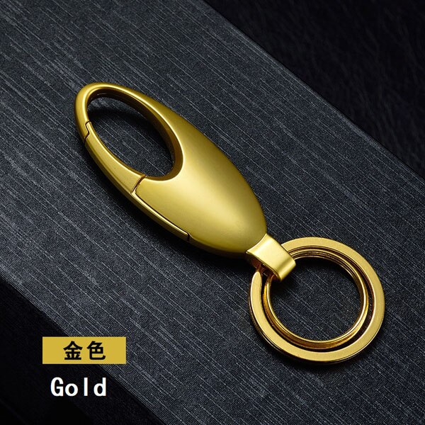 Weduoduo porte-clés métalliques Mini organisateurs de clés trois couleurs luxe Double anneau porte-clés portefeuilles résistant à l'usure porte-clés: Gold