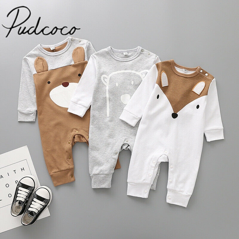 Baby Lente Herfst Kleding Schattige Baby Kid Jongen Meisje Baby Romper Lange Mouwen Cartoon Print Jumpsuit Casual Outfit Set 3-24 M