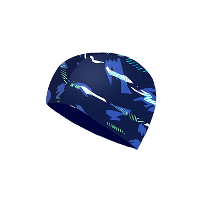 Bonnet de natation pour hommes, en tissu, pour Spa, pour piscine, cheveux longs,: 70262 navy blue