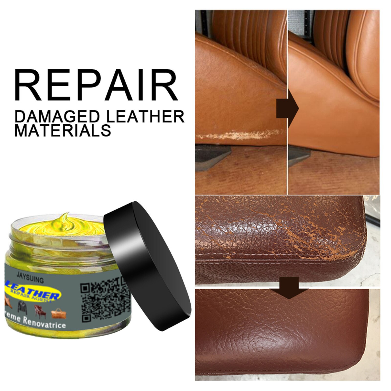 Edistyksellinen nahan korjausgeeli -autonistuin kotiin nahka täydentävä värin korjaus pas: Gd