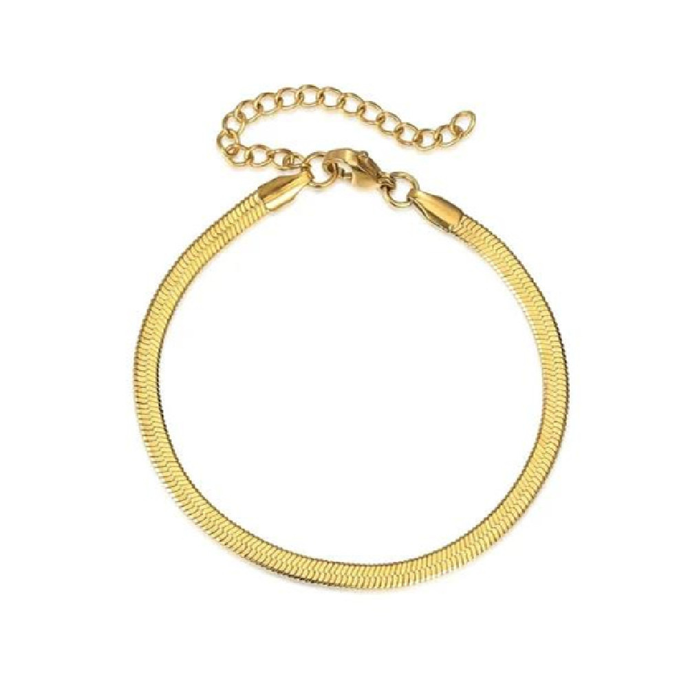 Cazador-pulsera de cadena de serpiente de acero inoxidable para mujer, pulseras minimalistas de amistad de Color dorado, joyería de , del día de la madre: los 21cm / Negro / Color dorado