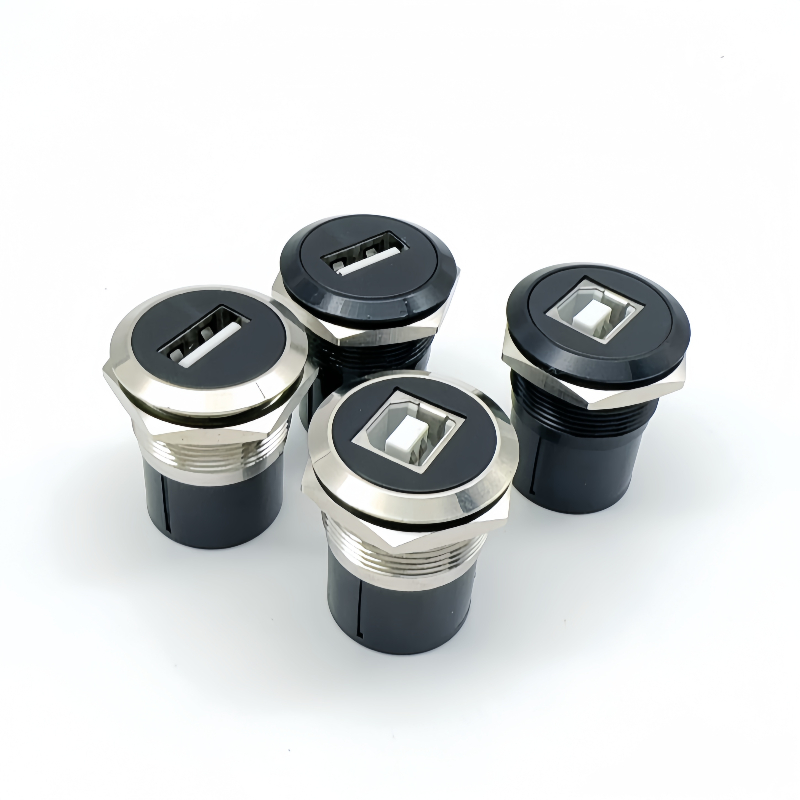 22mmc Metal round D-type module B-USB USB-B B-A Printing adapter cabinet fast
