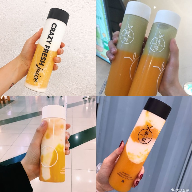 10 stk/parti engangs teflaske take-away emballage cylindrisk juice flaske låg cylindrisk flaske opbevaring flasker krukker