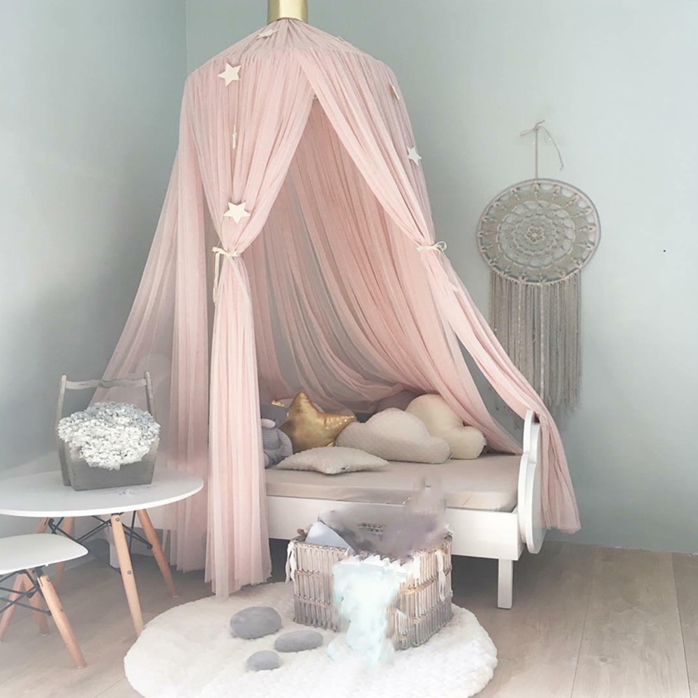 Baby Bed Mosquito Net Canopy Cot Curtain Girl Room Decoration Crib Netting Tent Crown Hanging Net Princess Tents Baby Room Decor