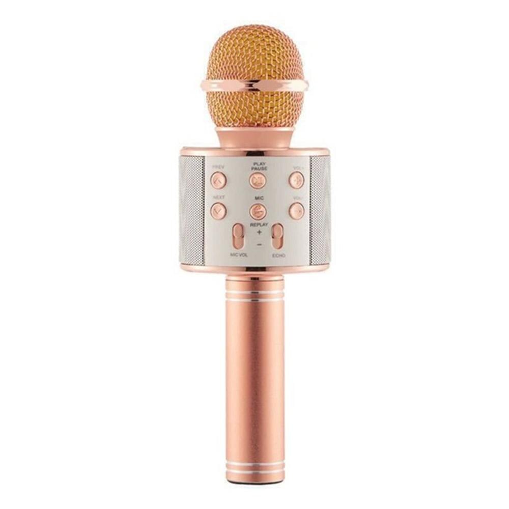 Handheld Draadloze Bluetooth Microfoon Ktv Karaoke Microfoon Met Luidspreker Voor Ios Android Telefoon Computer Karaoke: pink gold