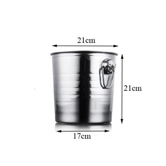 Stainless Steel Silver Ice Bucket Thick Ice Holder Container for Party Champagne Wine Barrel Bar Tools: Style-1 M