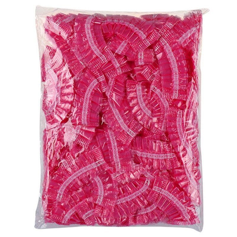 100 pz monouso parrucchiere paraorecchie salone trasparente copri orecchie protezione dell'orecchio tintura per capelli proteggere tappo strumento per lo messa in piega del colore dei capelli: rosso