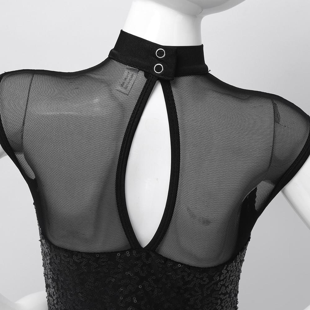 Kids Girls Gymnast Leotard Sequins Sleeveless Tulle Splice Keyhole Back Teens Ballet Gymnastics Leotard Dance Gymnastic Jumpsuit