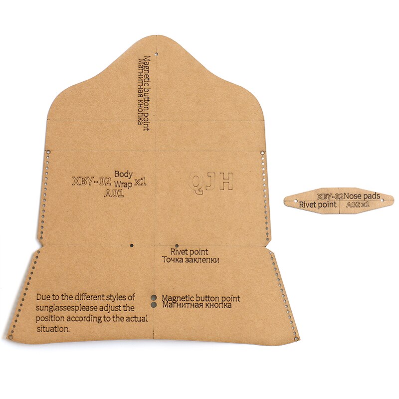 Estuche para gafas hecho a mano DIY, Estuche para gafas de sol, plantilla de papel Kraft, bolsa de artesanía de cuero hecha a mano, plantilla de 17cm * 8cm