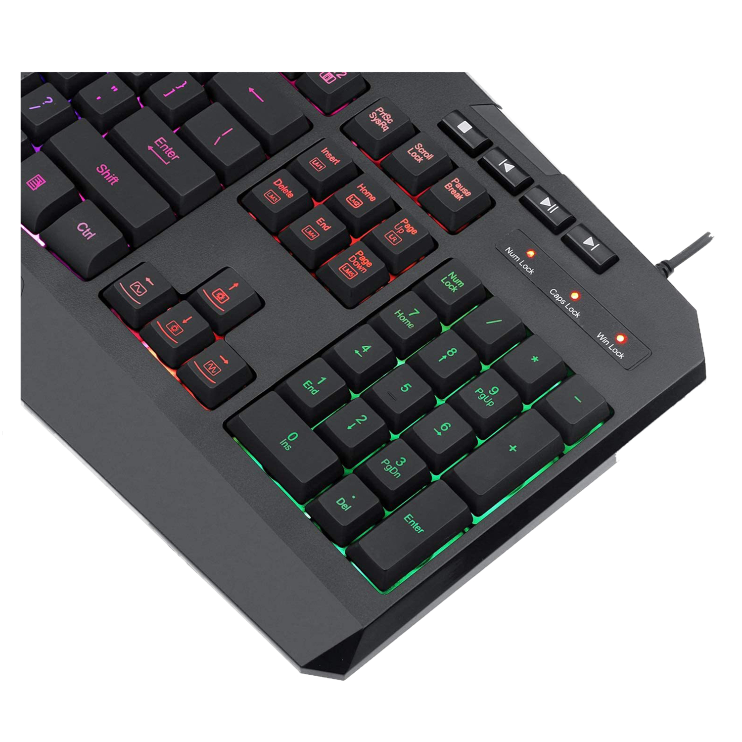 Redragon K503 PC Gaming Keyboard,RGB LED Backlit with Marco Keys Silent USB WiredKeyboard for Windows PC Games