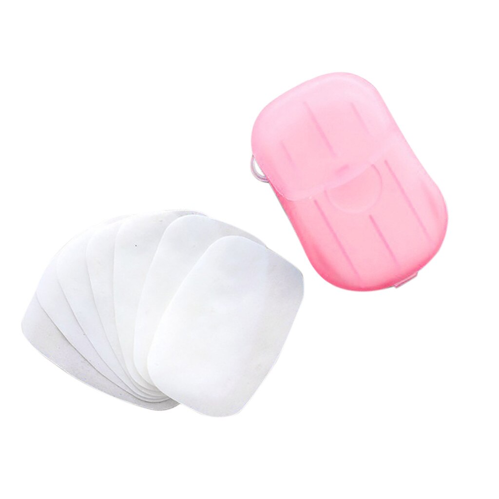 20 Stuks Wegwerp Hand Wassen Tablet Reizen Carry Wc Zeep Papier Thuis Reizen Draagbare Dunne Zeep Papers Voor Kinderen Draagbare: Pink
